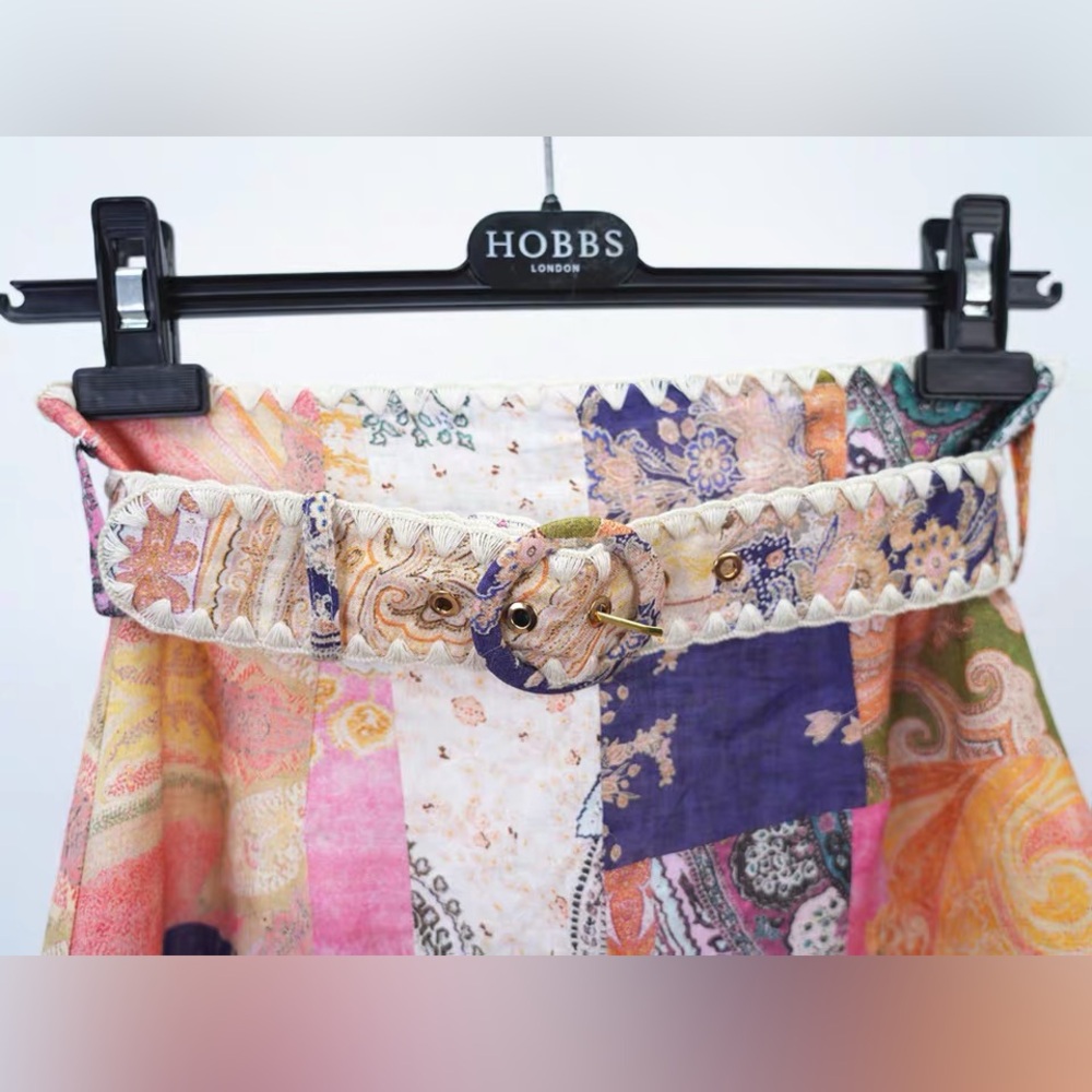 Zimmermann Anneke Patch Printed Tassel Embellished Shorts with Belt NWOT - Picture 7 of 13